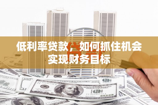 乐安低利率贷款，如何抓住机会实现财务目标