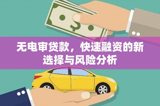 乐安无电审贷款，快速融资的新选择与风险分析