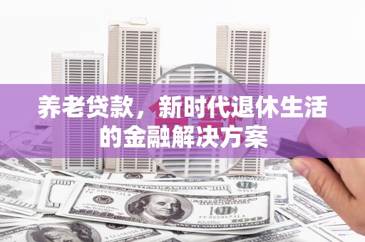 乐安养老贷款，新时代退休生活的金融解决方案